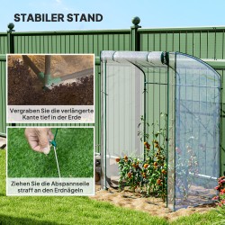 Kasviteltta kaarikatto teräsrunko 128 x 70 x 170 cm läpinäkyvä/vihreä