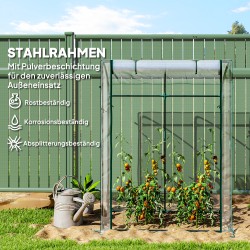 Kasviteltta kaarikatto teräsrunko 128 x 70 x 170 cm läpinäkyvä/vihreä