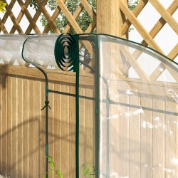 Kasviteltta kaarikatto teräsrunko 128 x 70 x 170 cm läpinäkyvä/vihreä