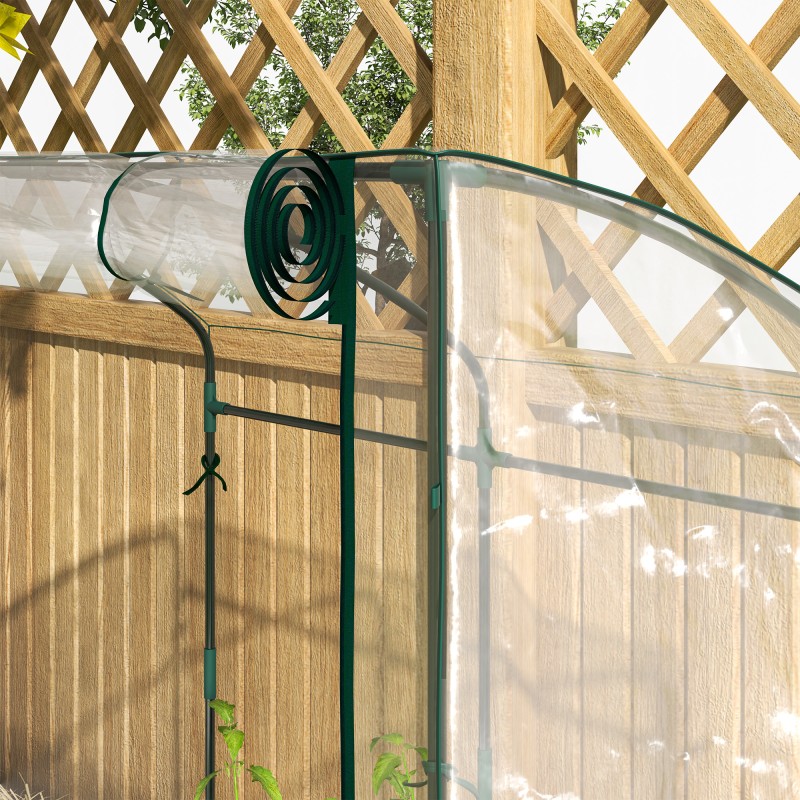 Kasviteltta kaarikatto teräsrunko 128 x 70 x 170 cm läpinäkyvä/vihreä