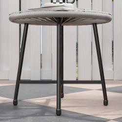 Parvekekalustesetti ulos 3 osaa, 2 Acapulco-tuolia ja lasipöytä, teräs ja harmaa PE-rottinki