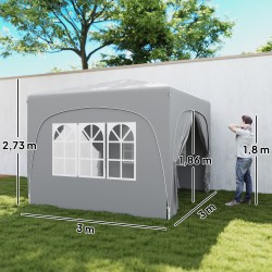 Paviljonki puutarhaan 3 x 3 m, pop up, sivuseinät ja kantolaukku, UPF50+, hiekanvärinen