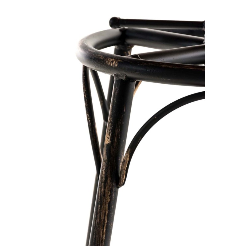 Teollinen säädettävä baarijakkara puuistuimella ja metallijalustalla