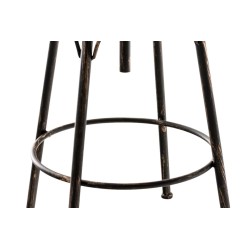 Teollinen säädettävä baarijakkara puuistuimella ja metallijalustalla