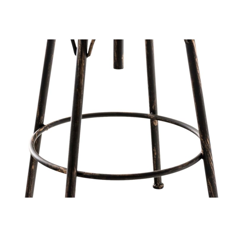 Teollinen säädettävä baarijakkara puuistuimella ja metallijalustalla