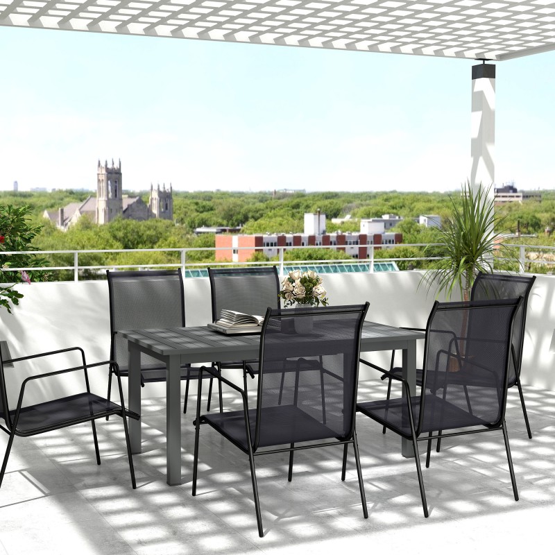 Jatkettava ulkopöytä alumiinia 160/220 x 90 cm harmaa