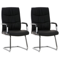 Moderni keinonahkainen keinutuolipari kromijalustalla - 2 kappaletta