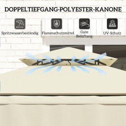 Grillikatos ulkokäyttöön metalli/polyesteri 242 x 232 x 248 cm beige, kaksikerroskatto