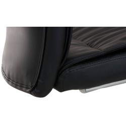 Moderni keinonahkainen keinutuolipari kromijalustalla - 2 kappaletta