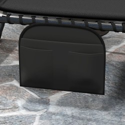 Taitettava ulkolepotuoli 2 kpl, säädettävä selkänoja, niskatyyny ja sivutasku, teräsrunko, musta