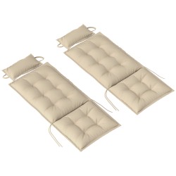 Lepotuolin pehmusteet ulkokäyttöön 50x116x5 cm 2 kpl polyesteri beige