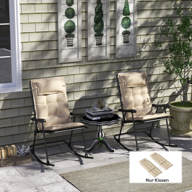 Lepotuolin pehmusteet ulkokäyttöön 50x116x5 cm 2 kpl, polyesteri, beige