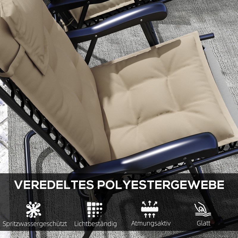 Lepotuolin pehmusteet ulkokäyttöön 50x116x5 cm 2 kpl, polyesteri, beige