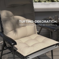 Lepotuolin pehmusteet ulkokäyttöön 50x116x5 cm 2 kpl, polyesteri, beige