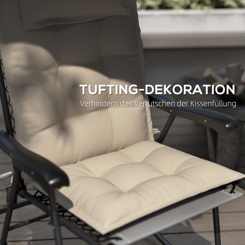 Lepotuolin pehmusteet ulkokäyttöön 50x116x5 cm 2 kpl, polyesteri, beige