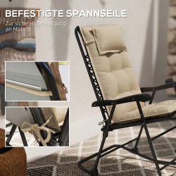 Lepotuolin pehmusteet ulkokäyttöön 50x116x5 cm 2 kpl, polyesteri, beige