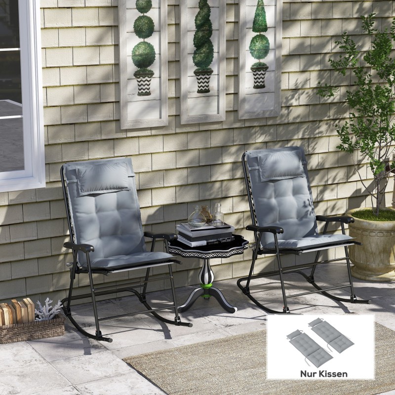 Lepotuolin pehmustesetti ulkokäyttöön polyesteri 50x116x5 cm 2 kpl vaaleanharmaa