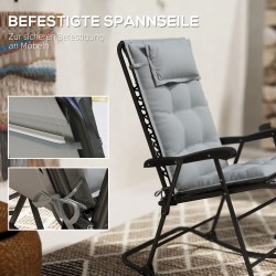 Lepotuolin pehmustesetti ulkokäyttöön polyesteri 50x116x5 cm 2 kpl vaaleanharmaa