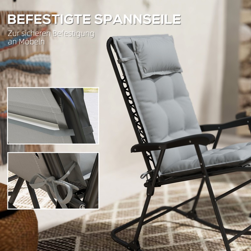 Lepotuolin pehmustesetti ulkokäyttöön polyesteri 50x116x5 cm 2 kpl vaaleanharmaa