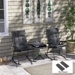 2 kpl aurinkotuolin pehmusteet ulkokäyttöön polyesteri 50 x 116 x 5 cm tummanharmaa