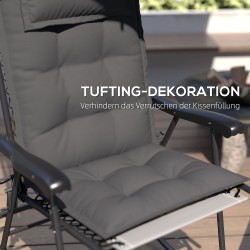 2 kpl aurinkotuolin pehmusteet ulkokäyttöön polyesteri 50 x 116 x 5 cm tummanharmaa