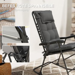 2 kpl aurinkotuolin pehmusteet ulkokäyttöön polyesteri 50 x 116 x 5 cm tummanharmaa