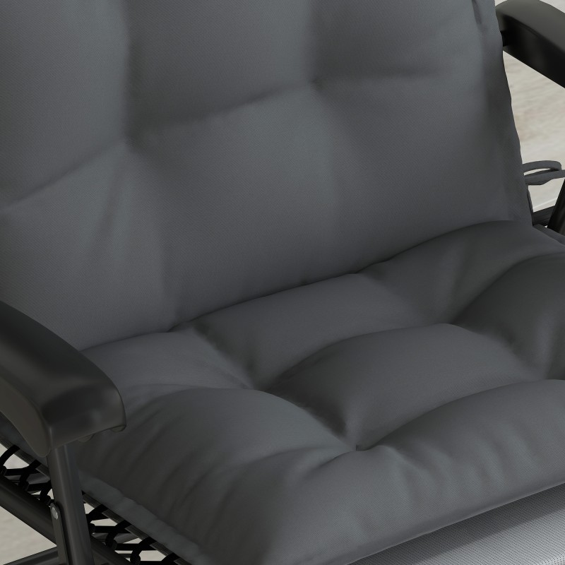 2 kpl aurinkotuolin pehmusteet ulkokäyttöön polyesteri 50 x 116 x 5 cm tummanharmaa