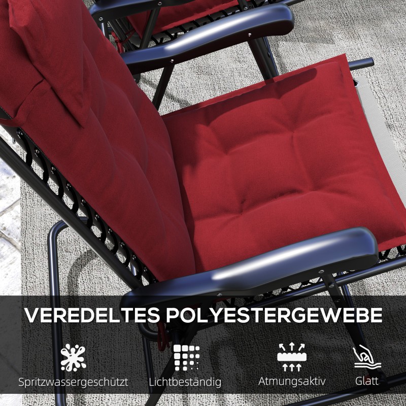 Aurinkovuoteen pehmusteet ulkokäyttöön 2 kpl polyesteri 50x116x5 cm viininpunainen