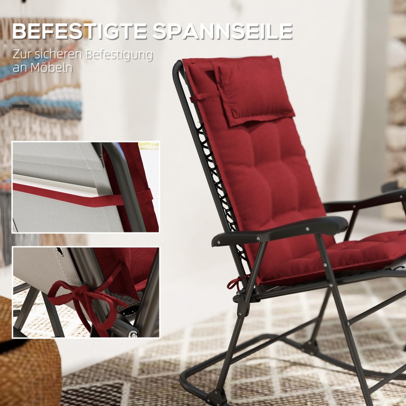 Aurinkovuoteen pehmusteet ulkokäyttöön 2 kpl polyesteri 50x116x5 cm viininpunainen