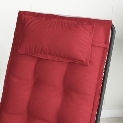 Aurinkovuoteen pehmusteet ulkokäyttöön 2 kpl polyesteri 50x116x5 cm viininpunainen