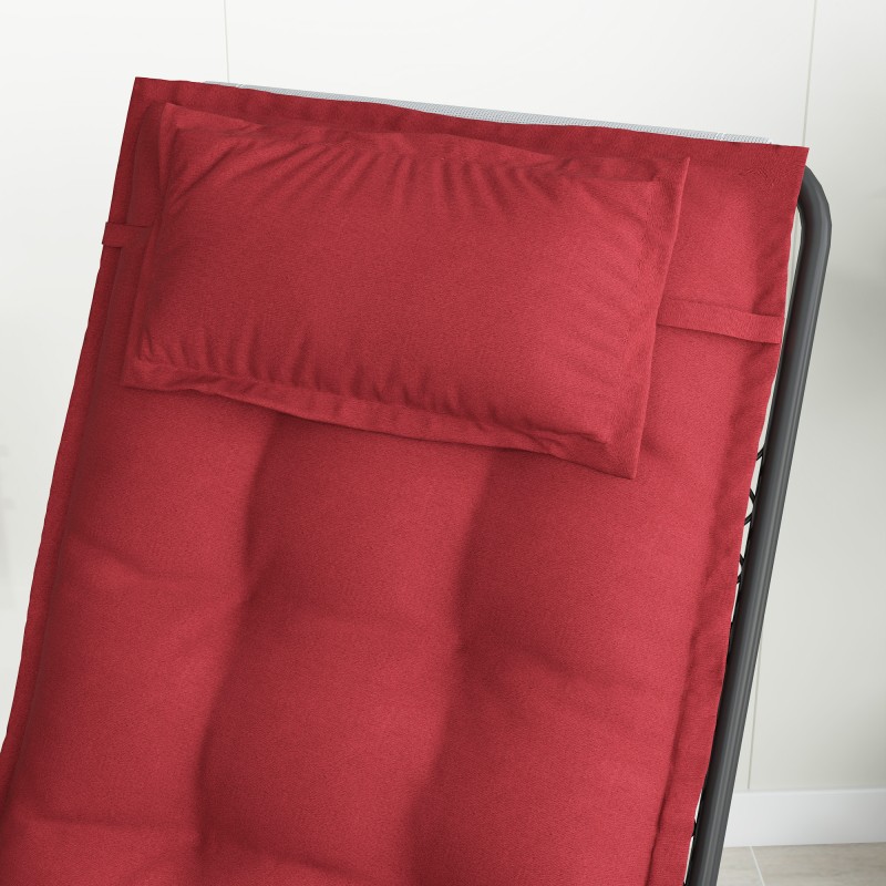 Aurinkovuoteen pehmusteet ulkokäyttöön 2 kpl polyesteri 50x116x5 cm viininpunainen