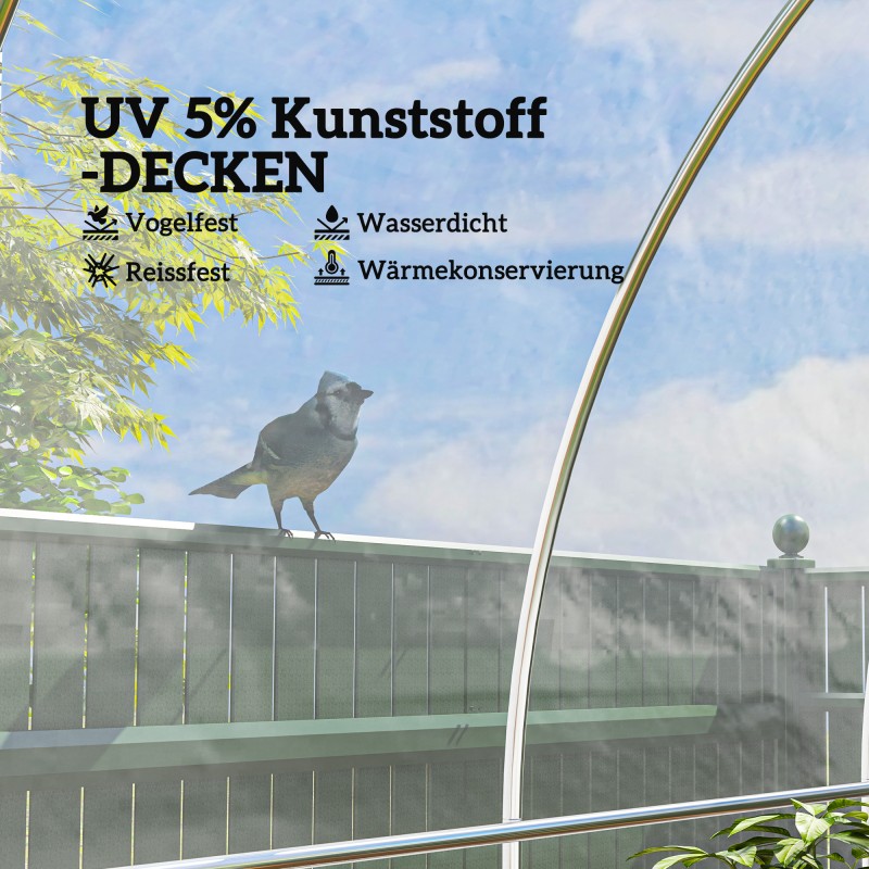 Kasvihuoneen suojapeite muovia 6 x 10 m läpinäkyvä UV-suojattu ja vedenpitävä