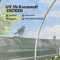 Kasvisuojapeite kasvihuoneeseen, muovi, UV-suojattu ja vedenpitävä, 8 x 10 m, läpinäkyvä