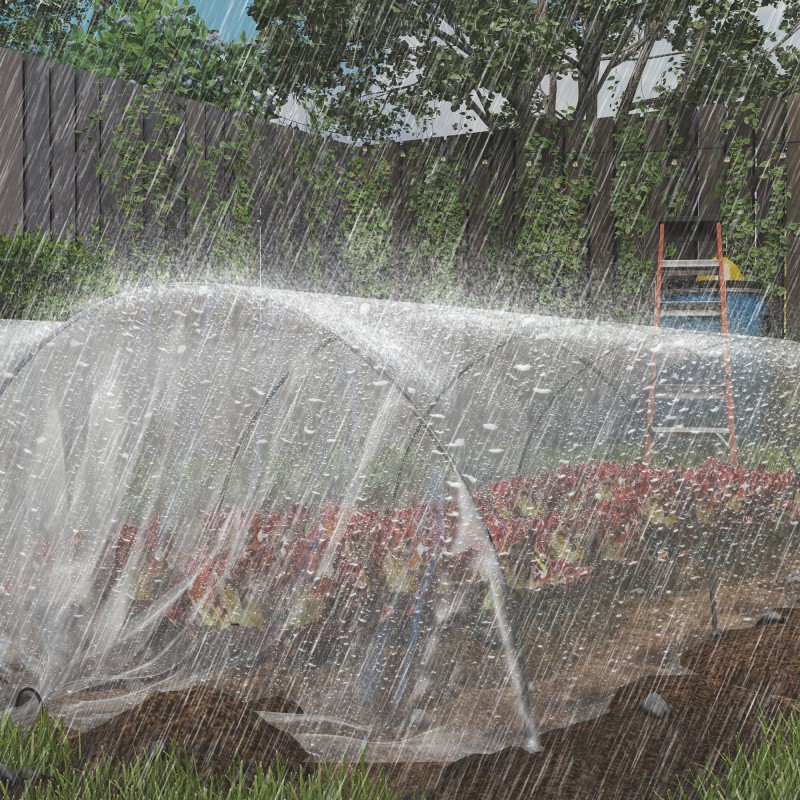 Kasvisuojapeite kasvihuoneeseen, muovi, UV-suojattu ja vedenpitävä, 8 x 10 m, läpinäkyvä