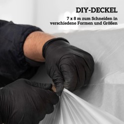 Kasvihuonepeite muovia 7 x 8 m, läpinäkyvä, UV-suojattu ja vedenpitävä