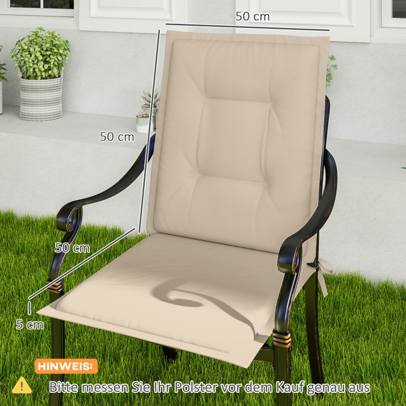 4 kpl tuolin istuin- ja selkäpehmusteet ulko- ja sisäkäyttöön 108 x 50 x 5 cm beige