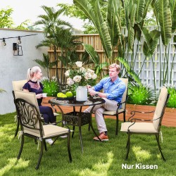 4 kpl tuolin istuin- ja selkäpehmusteet ulko- ja sisäkäyttöön 108 x 50 x 5 cm beige