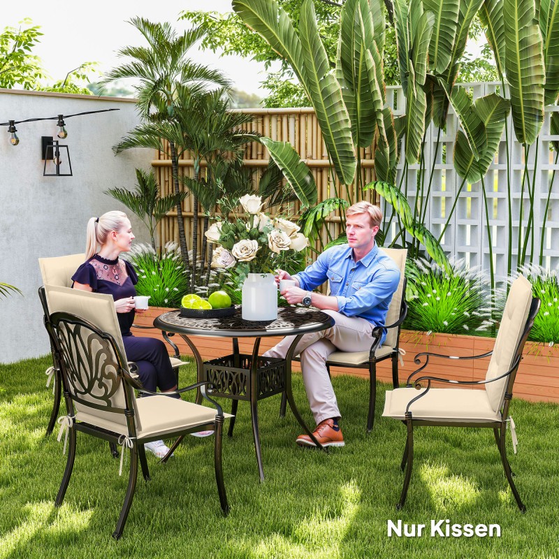 4 kpl tuolin istuin- ja selkäpehmusteet ulko- ja sisäkäyttöön 108 x 50 x 5 cm beige