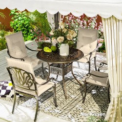 4 kpl tuolin istuin- ja selkäpehmusteet ulko- ja sisäkäyttöön 108 x 50 x 5 cm beige