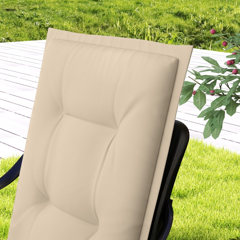 4 kpl tuolin istuin- ja selkäpehmusteet ulko- ja sisäkäyttöön 108 x 50 x 5 cm beige