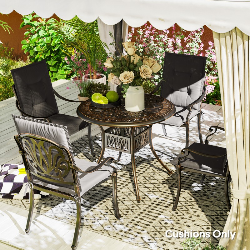 Tuolin pehmustesetti ulko- ja sisäkäyttöön polyesteri 108 x 50 x 5 cm 4 kpl tummanharmaa