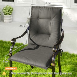 Tuolin istuinpehmuste ulko- ja sisäkäyttöön 108 x 50 x 5 cm, 4 kpl, vaaleanharmaa