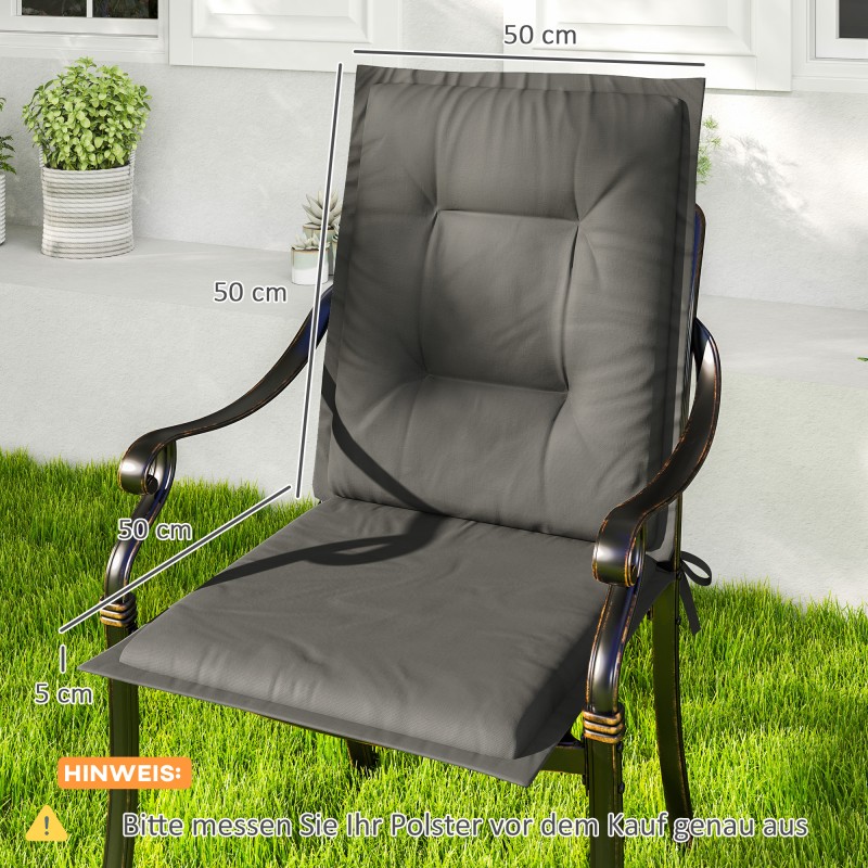 Tuolin istuinpehmuste ulko- ja sisäkäyttöön 108 x 50 x 5 cm, 4 kpl, vaaleanharmaa