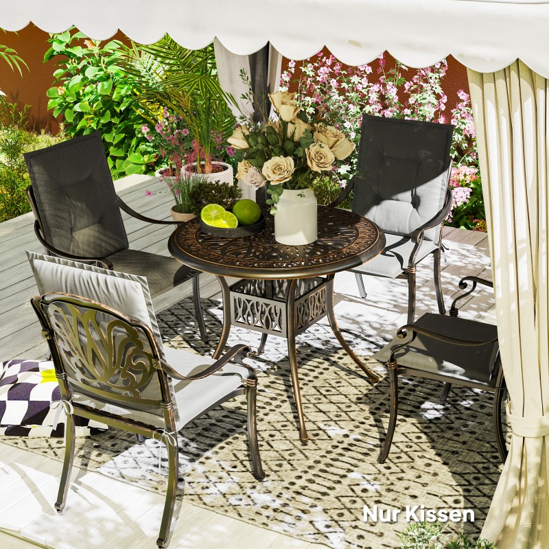 Tuolin istuinpehmuste ulko- ja sisäkäyttöön 108 x 50 x 5 cm, 4 kpl, vaaleanharmaa