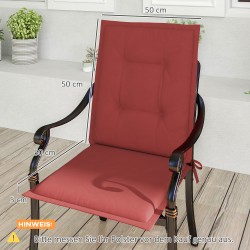 Istuin- ja selkänojapehmuste ulko-/sisäkäyttöön 108 x 50 x 5 cm, 4 kpl, viininpunainen