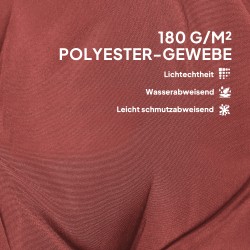 Istuin- ja selkänojapehmuste ulko-/sisäkäyttöön 108 x 50 x 5 cm, 4 kpl, viininpunainen