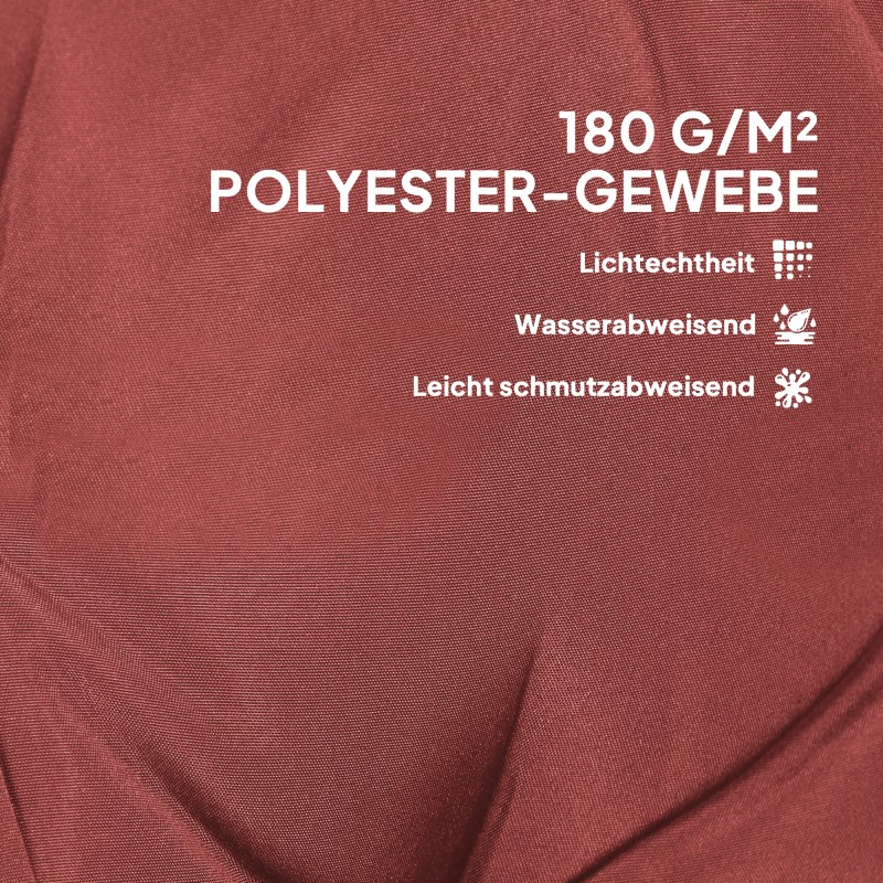 Istuin- ja selkänojapehmuste ulko-/sisäkäyttöön 108 x 50 x 5 cm, 4 kpl, viininpunainen