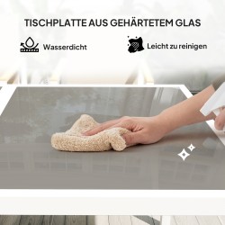 Ulkoruokailuryhmä 5-osainen, teräsrunko ja karkaistu lasipöytä 150x87 cm, 4 tuolia, monivärinen