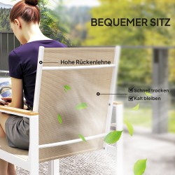 Ulkoruokailuryhmä 5-osainen, teräsrunko ja karkaistu lasipöytä 150x87 cm, 4 tuolia, monivärinen