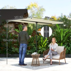 Aurinkovarjo ulkokäyttöön 180° kääntyvä ja korkeussäädettävä alumiinirunko 150x205 cm beige